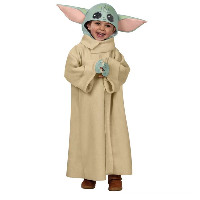 Vente chaude enfants super mignonne à manches longues combinaison bébé yoda costume pour halloween
