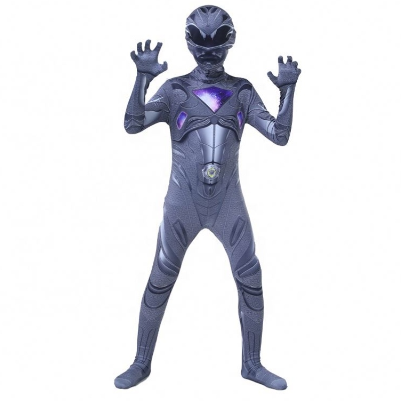 Le super-héros de couleurnoire définit le costume de ranger de force mystique de la fête de la fête de la combinaison mystique pour les enfants