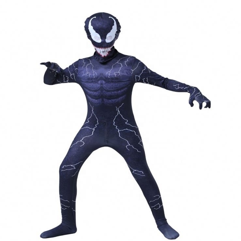 Le plus récent Peter Eddie Fancy Muscle BodySuit Boys Superhero Jumps Spiderman Halloween Venom Cosplay Costumes des enfants