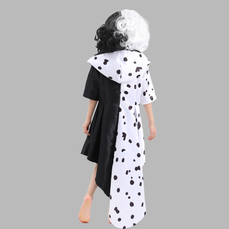 2022 NOUVEAU STYLE FILM 101 LOYAL DOG ​​COS BLACK AND WHITE Witch Kuila Deville Cosplay Dress Stage Costume