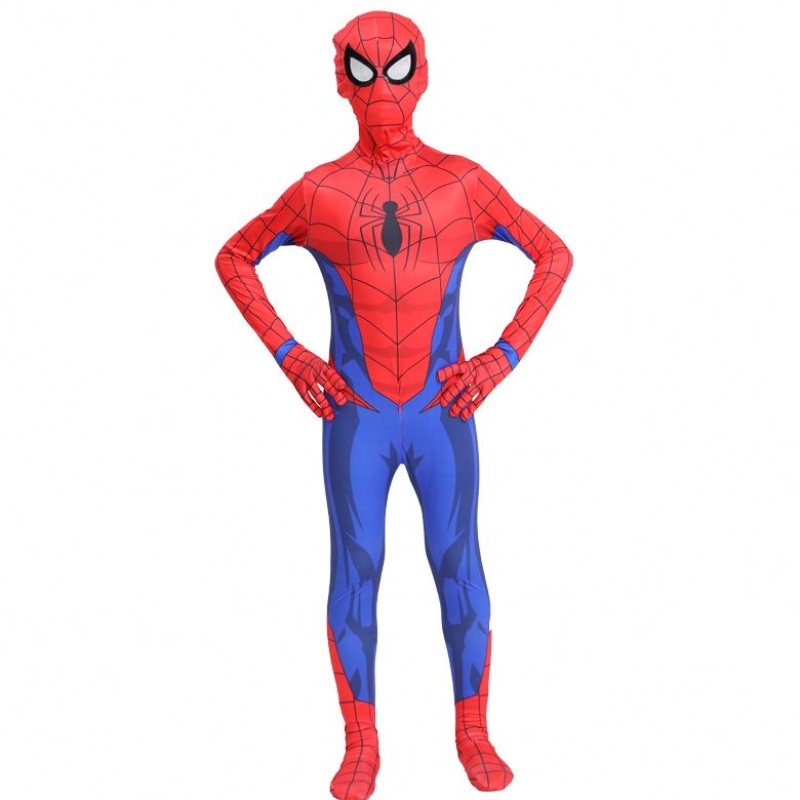Classique Halloween Party Halloween Kids&adult TV&movie super-héros Cosplay Anime Jumpsuit Spiderman Indoor Clothes Costume avec masque