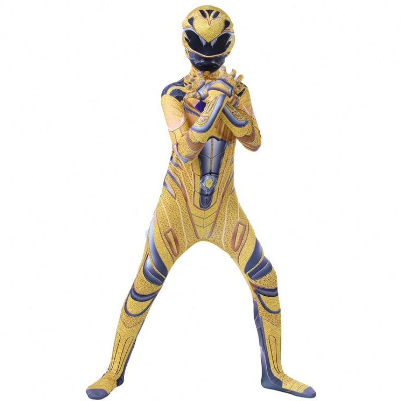 Cartoon de fête d'Halloween de couleur multiple 3D Costume Costume de combinaison de ranger Power Ranger pour les enfants
