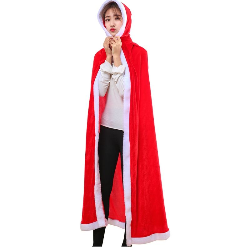 Christmas Kids Capes Adult Velvet Cloak Santa Cosplay Party Costumes Party