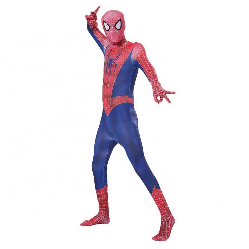 Zipper Sets Halloween TV&movie Superhero Jumps Performance Performance Wear Spider-Man Costume avec couvre-chef