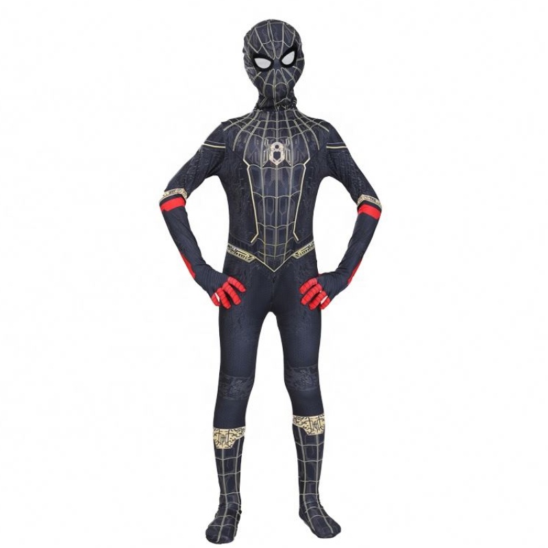 Combinaison fantaisie adulte et enfants Halloween Cosplay BodySuit Red Black Spandex 3D Vêtements imprimés Spider Man Costume Spiderman