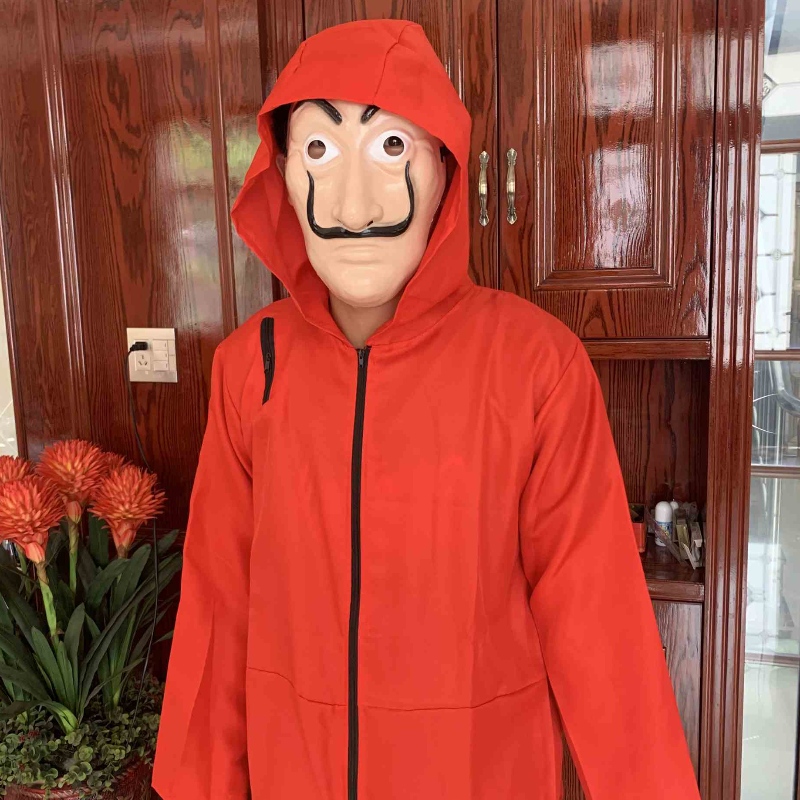 Costume de dali rouge moins cher avec masque couverture à swamie à saut à saut de combinaison Halloween cosplay costume