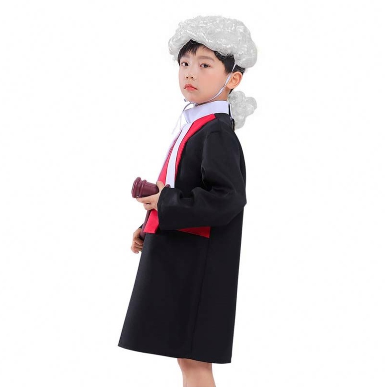 Halloween Kids Performance Cosplay Coats Kindergarten Occupation Juge Judge Spare Party Dress Children Avocat Costume HCBC-007