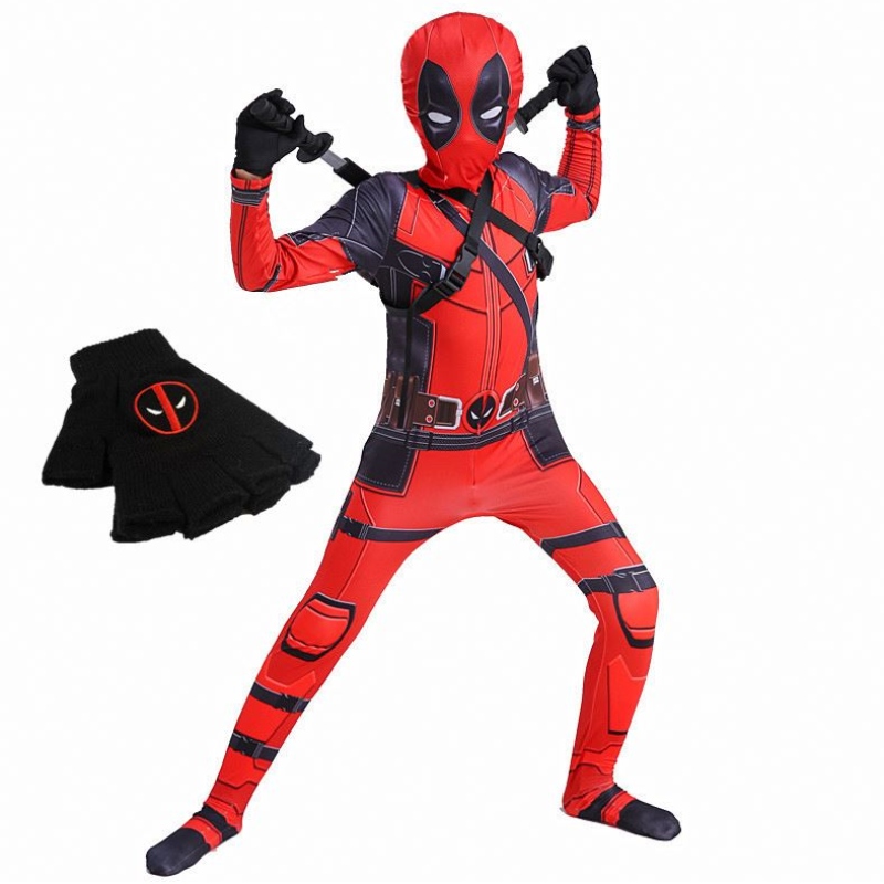 4-12y Boy Deadpoo Costume Kids Cosplay Costhero Costumes Mask Suit Jumps Costume Halloween Party Costume Carnival Show