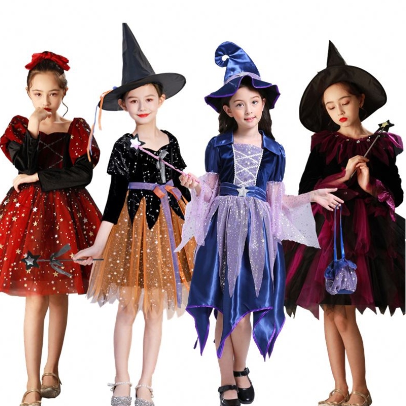 Nouveau costume de sorcière cosplay filles costume d'Halloween pour enfants