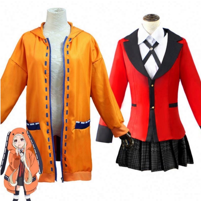 Nime Kakegurui Cosplay Figure Yomotsuki Runa Cosplay Costume Costume JK School Girls Uniforme Sweat à capuche Halloween Robe pour femmes