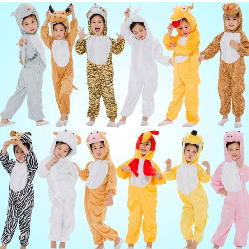 Costumes d'animaux des enfants Costume de vêtements de dinosaure de maternelle grenouille piggy lapin tiger rat vache de vache costume