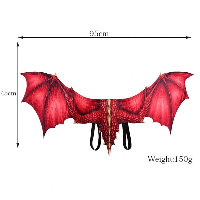 Adulte Boy and Girl Kids Masquerade Face Mask and Wings Halloween Decoration Carnival Party Animal Costume Dragon Cosplay