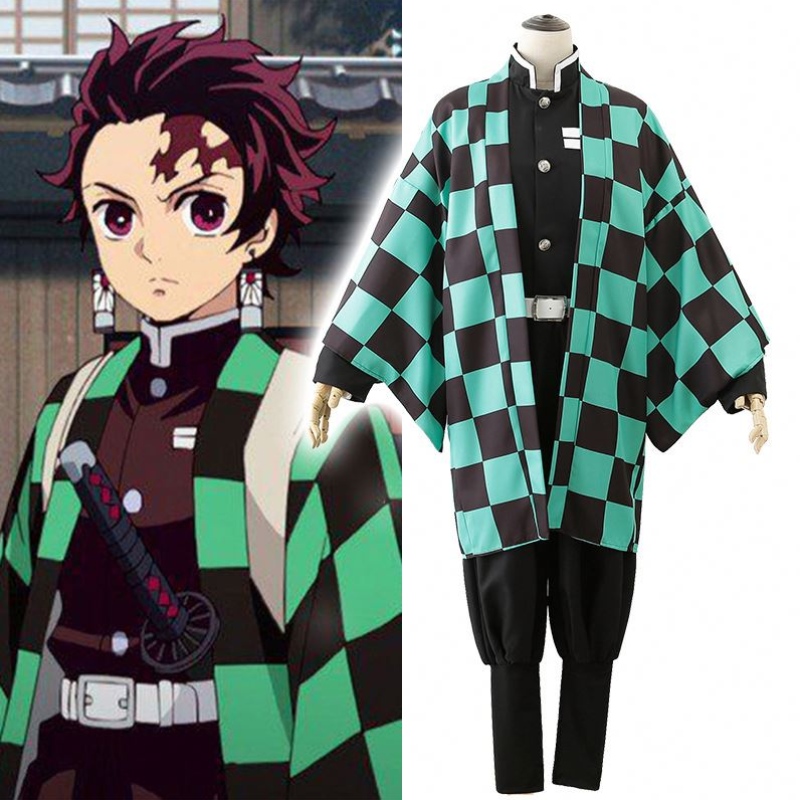 Vente chaude Anime Demon Slayer Kimetsuno Yaiba Tanjirou Kamado Nezuko Cosplay Femmes et hommes Kimono Cosplay Costume