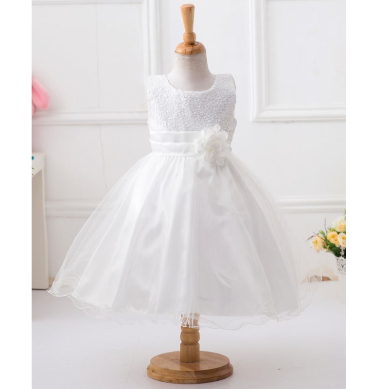 Nouvelles filles pour enfants fleur élégante causale princesse robe de fête d'enfants vestiment