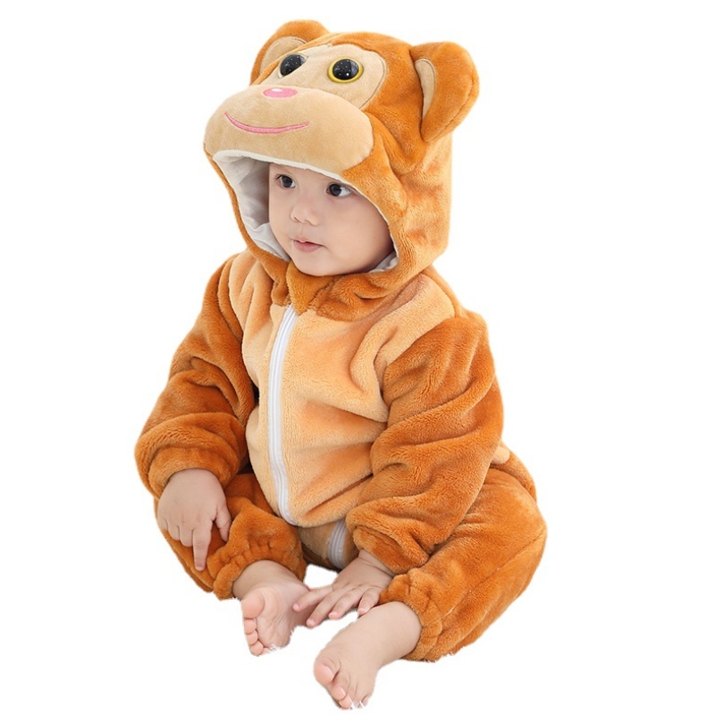 Vêtements bébé 100% coton animal mignon panda boy rompers Animal à capuchon