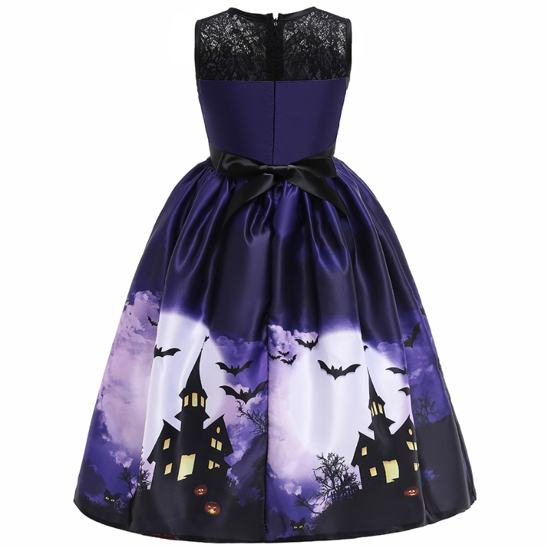 2022 Robe Halloween Bat imprimé sans manches robe vintage