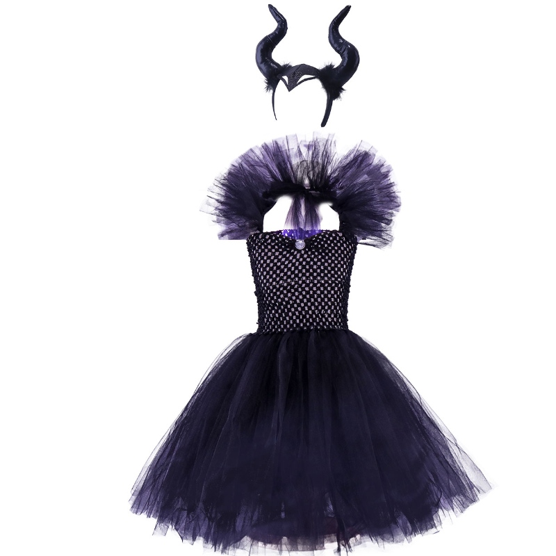 Ve à col à col coffrenoir habillage de sorcier Halloween Costume de sorcière pour les filles