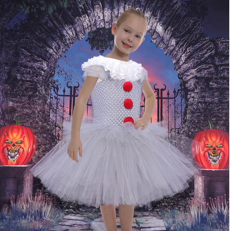 Amazon Hot Selling Little Girls Cosplay Costume Tutu Robe pour Halloween Party