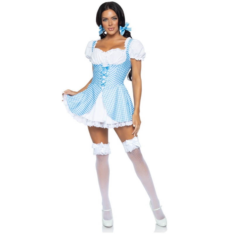 Costume à carreaux bleus