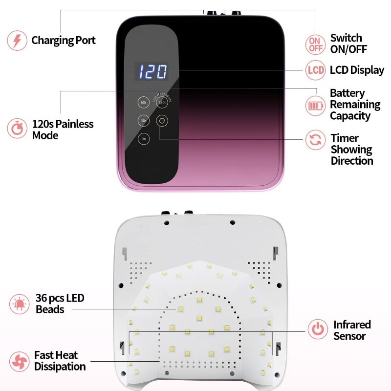 M & R 602pro lampe à ongles LED sans fil