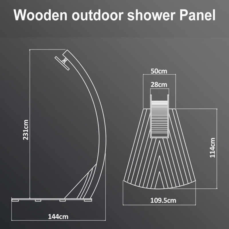 Panneau de douche extérieur cf5002, panneau de douche extérieur en bois, panneau de douche de jardin, douche extérieure indépendante