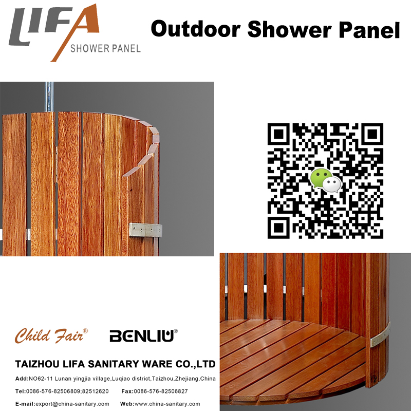 Panneau de douche extérieur cf5007, panneau de douche extérieur en bois, panneau de douche de jardin, douche extérieure indépendante