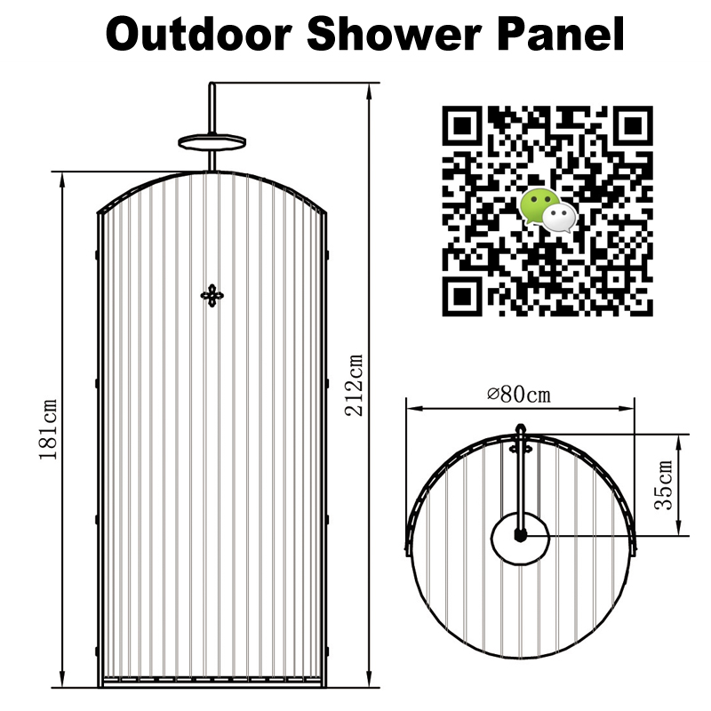 Panneau de douche extérieur cf5007, panneau de douche extérieur en bois, panneau de douche de jardin, douche extérieure indépendante