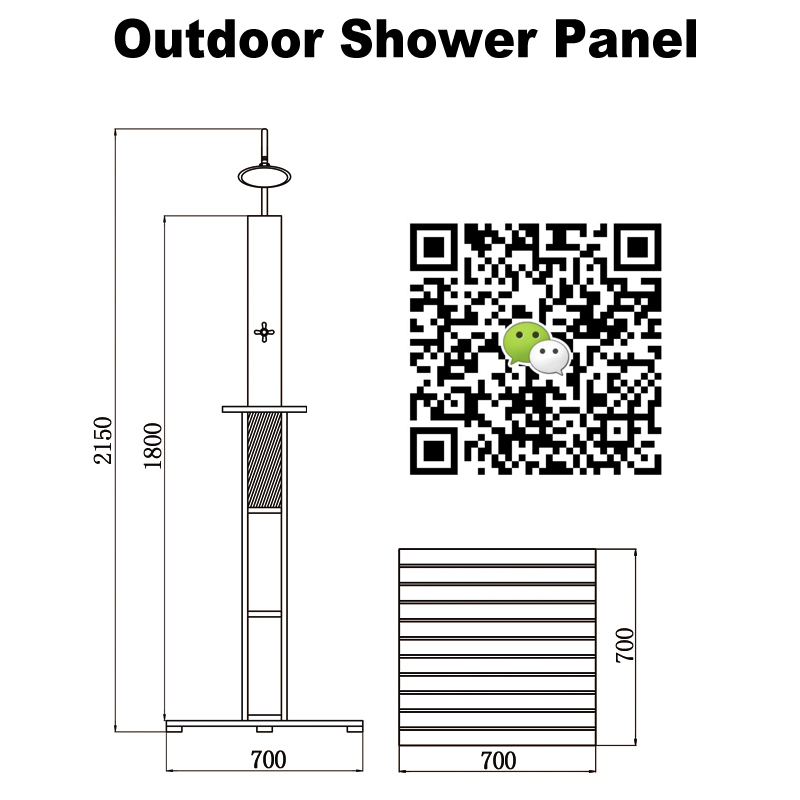 Panneau de douche extérieur cf5010, panneau de douche extérieur en bois, panneau de douche de jardin, douche extérieure indépendante