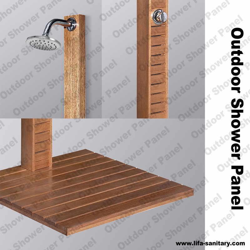 Panneau de douche extérieur cf5003, panneau de douche extérieur en bois, panneau de douche de jardin, douche extérieure indépendante