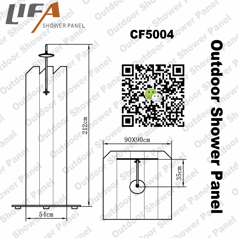 Panneau de douche extérieur cf5004, panneau de douche extérieur en bois, panneau de douche de jardin, douche extérieure indépendante