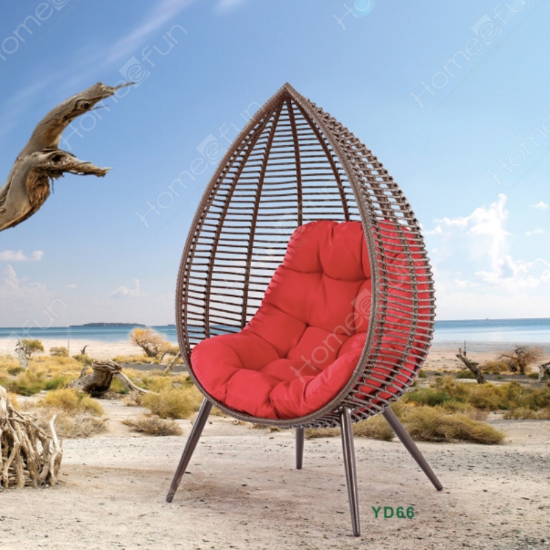 2022 commerce de gros d'usine de haute qualité skywell Swing, mobilier extérieur, chaise d'oeuf, chaise de canne décontractée, avec coussin et entretoise