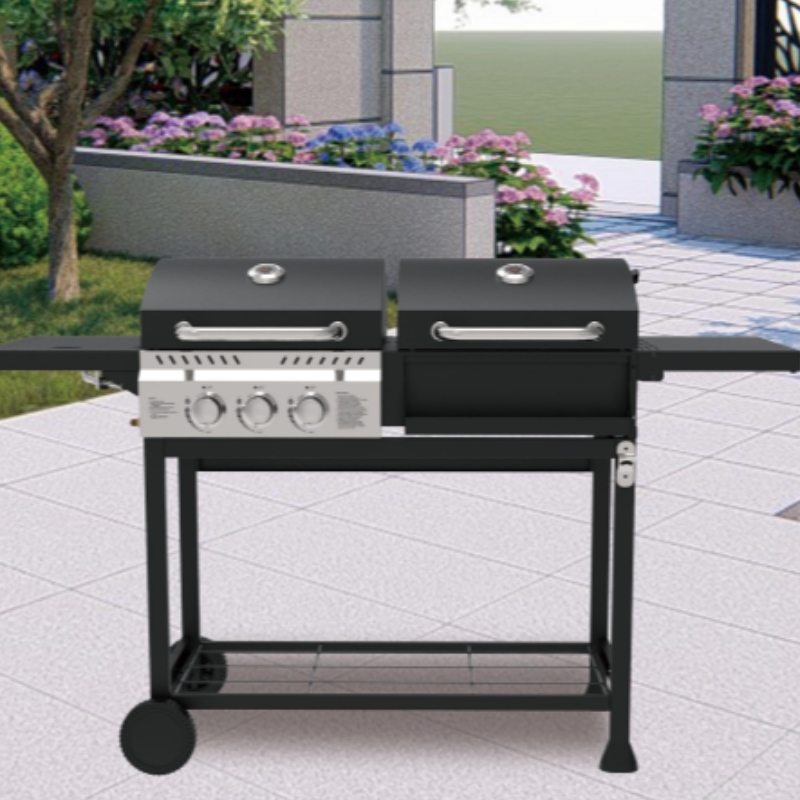 Cuisine familiale moderne en acier inoxydable, cuisine intérieure en métal OEM, grille rotative, grille portative au gaz