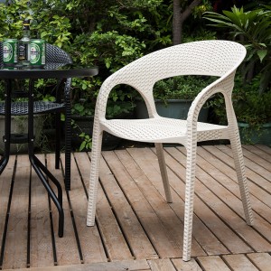 PP chaise à café en rotin mobilier extérieur jardin chaise en plastique chaise en plastique jardin chaise en plastique
