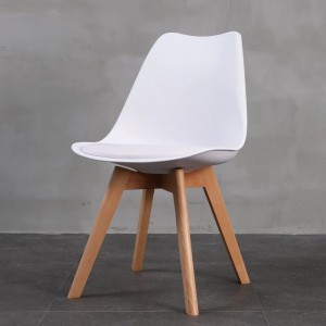 Chaise de restauration en plastique moderne en gros Bistro Cafe Restaurant une chaise en plastique en acrylique coloré et un coussin doux