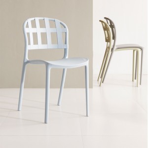 Chaise de couleur de couleur en plastique moderne Ablais fixe sans arme fixe