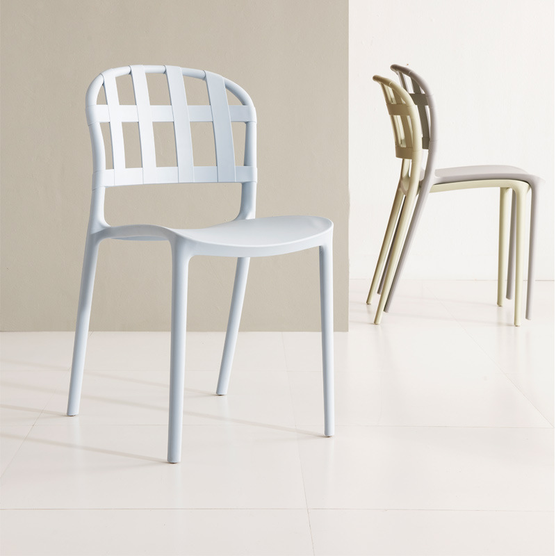Chaise de couleur de couleur en plastique moderne Ablais fixe sans arme fixe