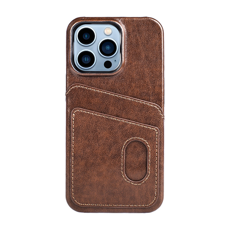Lenouveau boîtier de téléphone mobile Apple iPhone 14Pro est en cuir complet. Il est fait à la main, durable et a une bonne protection contre les chutes