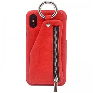 Étui de protection par téléphone mobile Apple iPhone 8, étui de protection en cuir manuel, petit sac de téléphone mobile de stockage de petits portefeuilles, étui de téléphone mobile rouge résistant aux chutes et résistant aux...