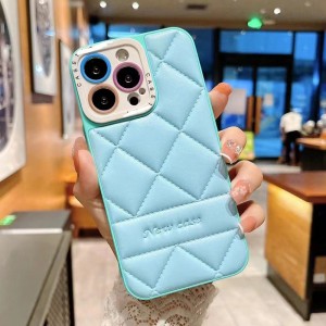 Convient pour iPhone13Promax petit coussin d\'air parfumé 14 étui de téléphone en cuir en cuir en peau d\'agneau 12 étui de protection