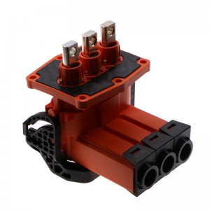 Nouveaux véhicules d\'énergie Connecteur de courant élevé 200A Connecteur de poignée de bouche de coude à 3 broches