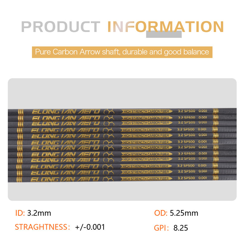 Elongarrow 32 pouces de 3,2 mm de haut module de flèche en fibre de carbone pour les archers