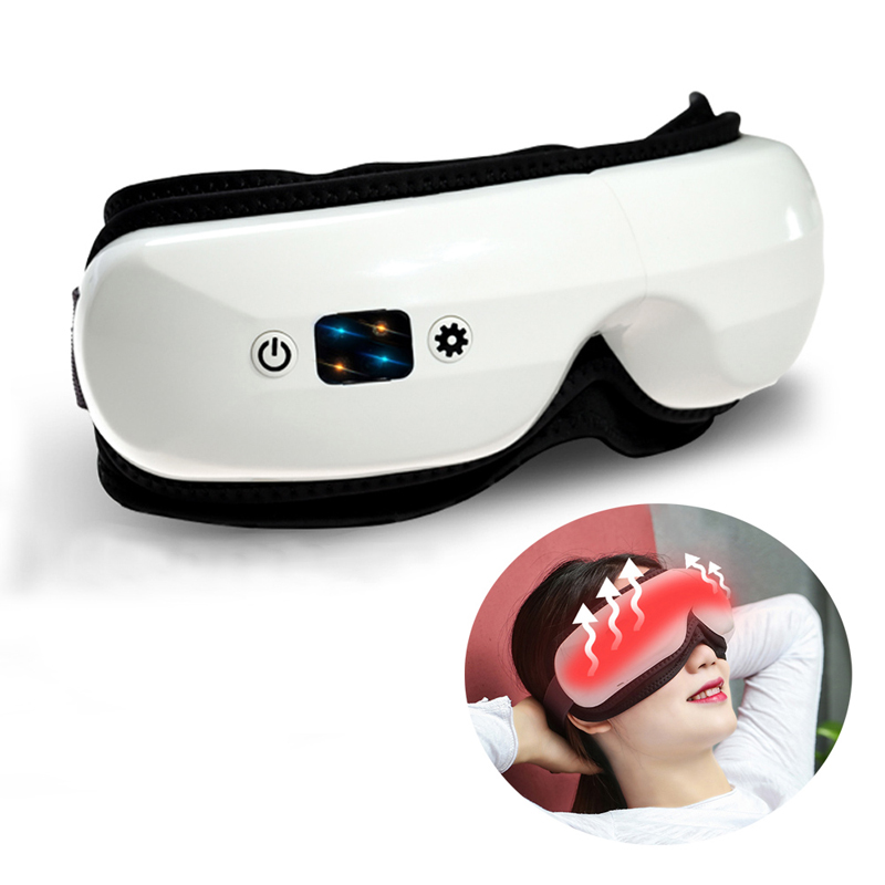 Masseur pour les yeux intelligents avec chaleur, masseur oculaire pour les migraines 6 modes avec music bluetooth compression massage des yeux chauffés masseur oculaire chauffé pliable pour les migraines