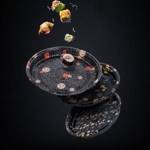 Personnalisez la boîte à emporter des sushis ronds, une boîte à sushi jetable recyclable écologique avec couvercle