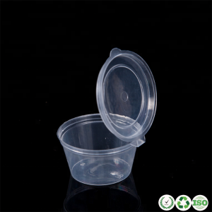 Coupe de sauce en plastique transparent jetable Récipient avec couvercle