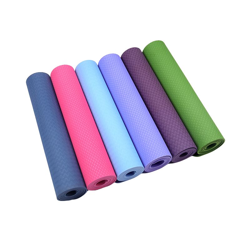 Épaisseur de tapis de yoga en gros (4/6/8mm) Mat d'exercice de fitness MAT respectueux de l'environnement sans glissement TPE TPE Mat de yoga haute densité, adapté au yoga domestique, à l'exercice, au Pilates.