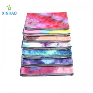 Serviette de yoga à protection environnementale antidérapante Tie-dye serviette en gros, serviette de tapis de yoga à haute température à haute température douce et absorbant la sueur, idéale pour le yoga à haute température, le...