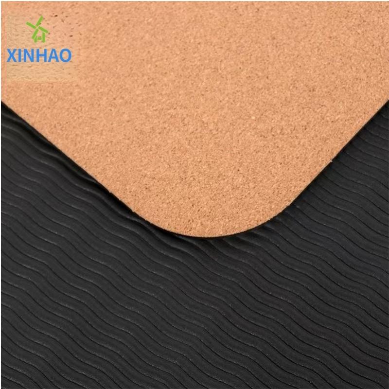 Amazon Mat de yoga Cork TPE Cork TPE à la vente la mieux en vente en gros, 4mm/5mm/6mm/8mm TPE Mat de yoganon glissant en liège, prise en charge du logo personnalisé ou de l'impression