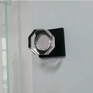 S2603 Boutons de porte en cristal en verre transparent intérieur, octogone forme de porte d\'intimité des boutons de porte pour chambre à coucher/bathroom,noir mat