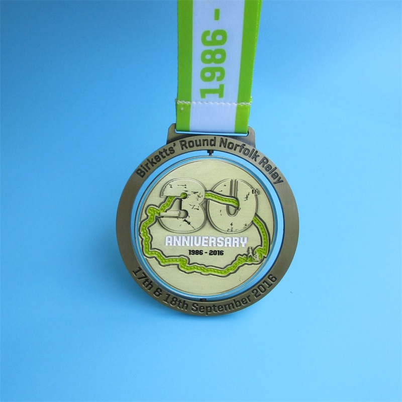 Médaille de spin de course en alliage en alliage en zinc