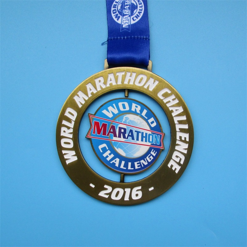 Médaille de spin de défi du monde de conception personnalisée